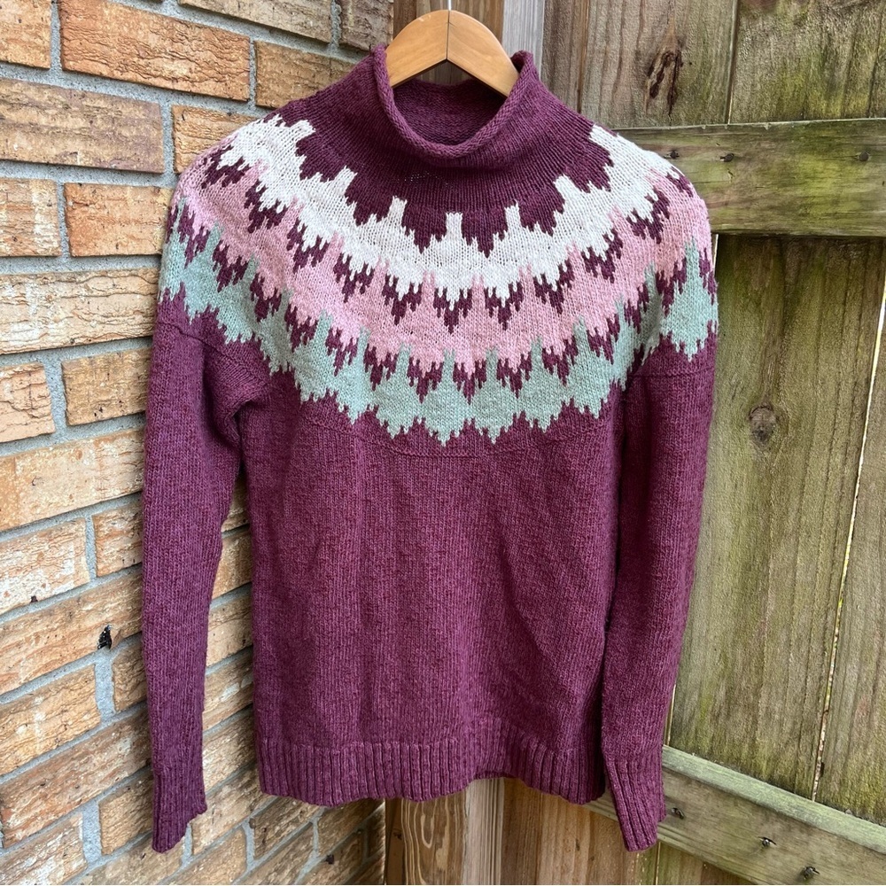 Vintage 90s L.L. Bean Women's Nordic Knit Chunky Cotton Sweater